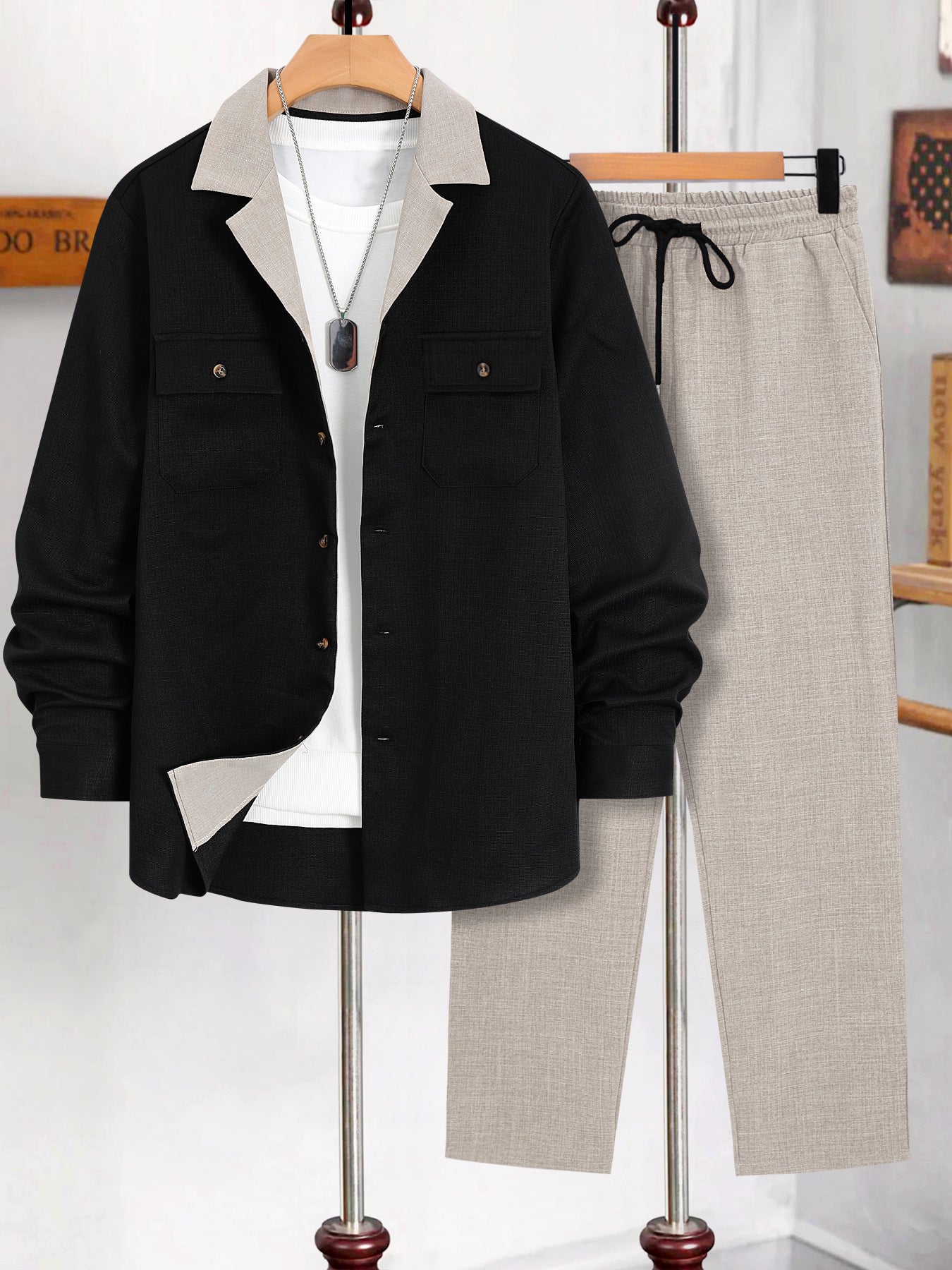 Creative Men's Casual Suit Coat Set