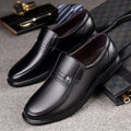 Men's Leather Genuine Flat Sole Round Toe Soft Sole Non-slip Casual Shoes For Middle-aged
