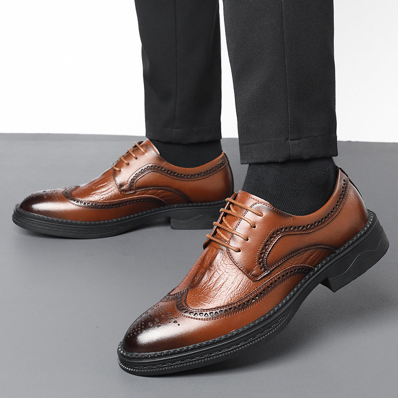 Hollow Leather Shoes Men's Business Formal Wear Casual