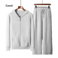 Thickened Casual Hooded Zip-up Cardigan Set