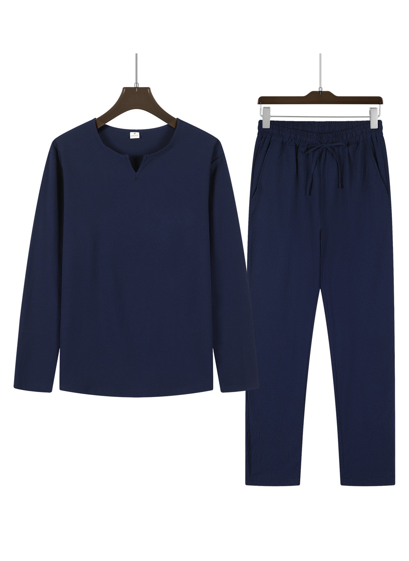 Men's Casual Solid Color Drawstring Waistband Pocket Suit