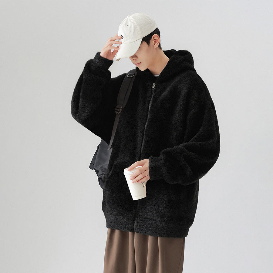 Thickened Hooded Sweatshirt Jacket And Cozy Casual Plush Pants Set