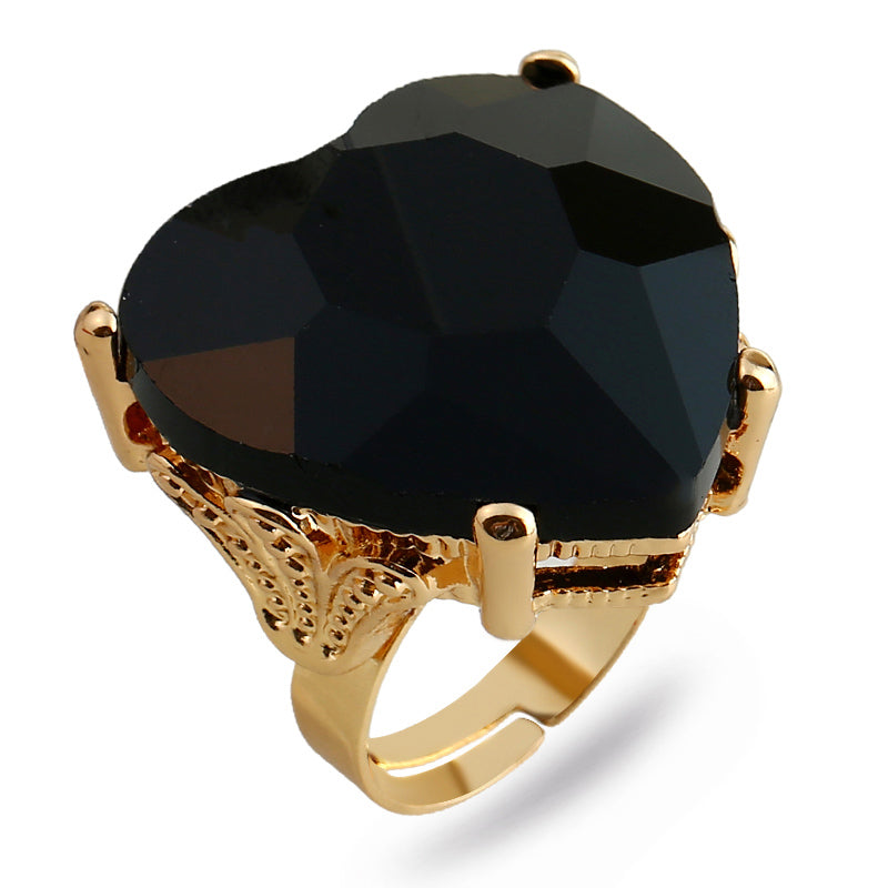 1 Piece Women's Fashion Personality Ring - Creative Heart Textured Open Adjustable Ring, Multi-Color Options Available, Perfect For Daily Wear, Versatile Styling & Gifting