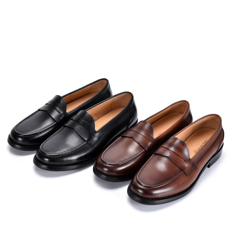 Mens British-style Vintage Slip-on Low-cut Loafers