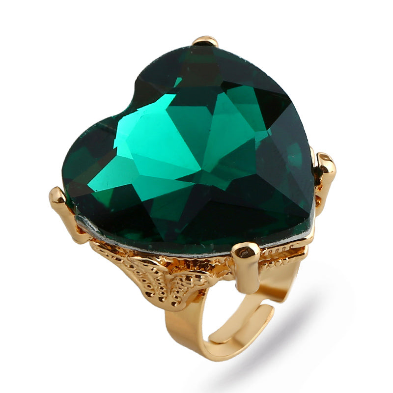 1 Piece Women's Fashion Personality Ring - Creative Heart Textured Open Adjustable Ring, Multi-Color Options Available, Perfect For Daily Wear, Versatile Styling & Gifting