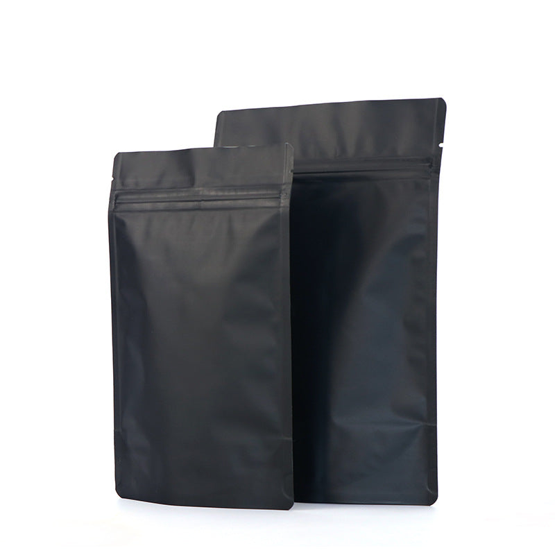 Black Zipper Bag Frosted Aluminized Ziplock Tea Bag