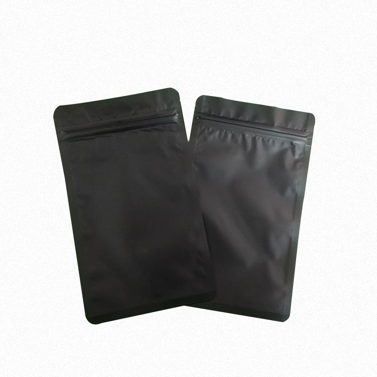 Black Zipper Bag Frosted Aluminized Ziplock Tea Bag