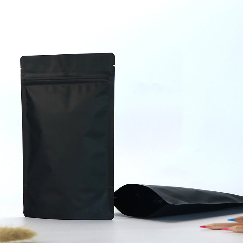 Black Zipper Bag Frosted Aluminized Ziplock Tea Bag