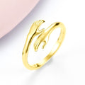 Alloy Simple Hands Hug Ring Opening Adjustable Jewelry