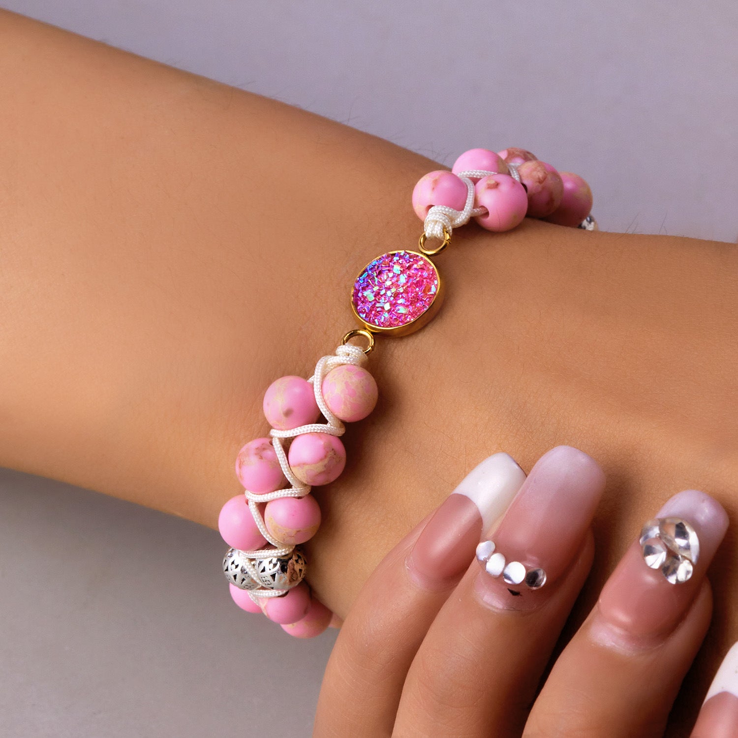 Heavy-duty Retro Creatively Designed Natural Stone Handwoven Bracelet