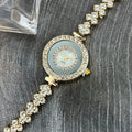 Diamond-encrusted Glass Rhinestone Women's Quartz Watch