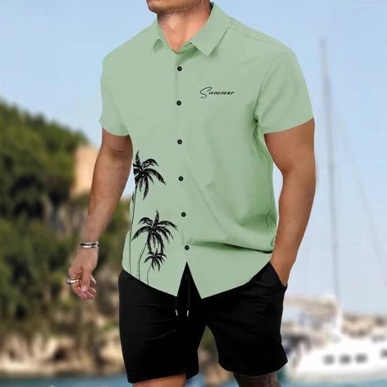 3D Digital Printing Shirt Short Sleeve Shorts Suit