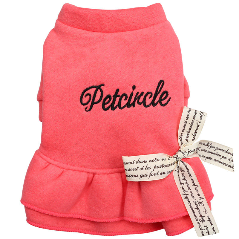 Puppy dress bow letter skirt