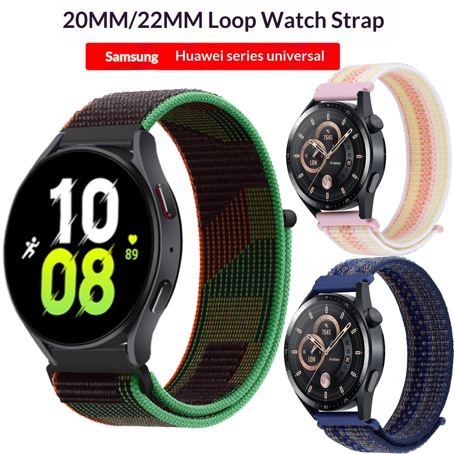 Compatible With GT5 Watch Band 2022mm Nylon Loop Strap