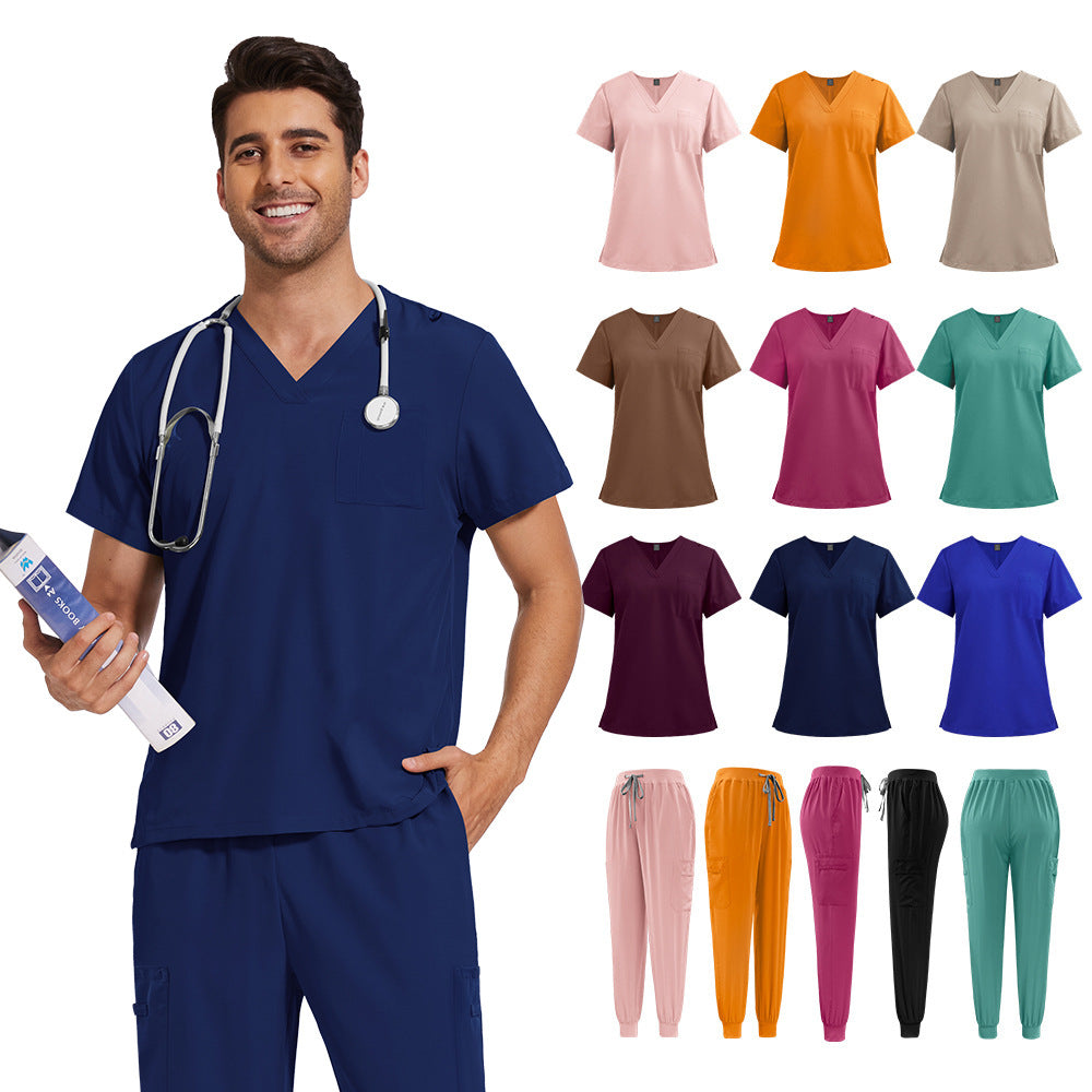 Men's V-neck Lightweight And Breathable Work Uniform