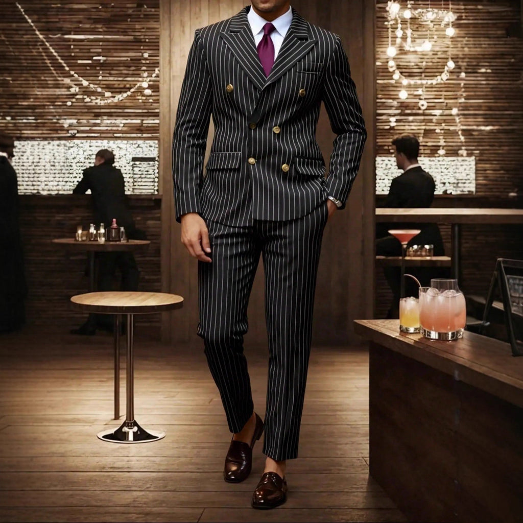 Mens Striped Business Suit Set