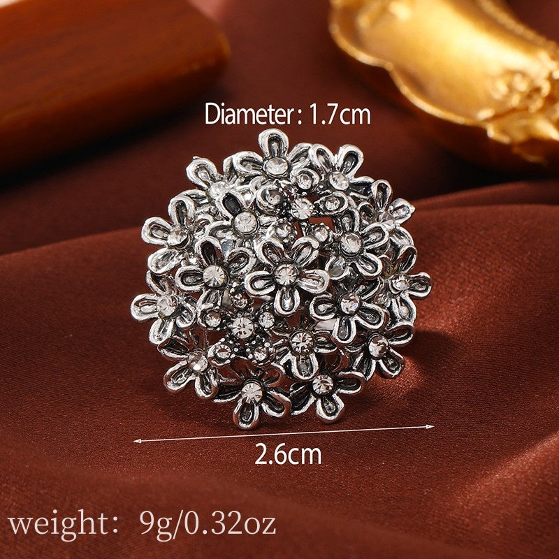 1 Piece Exaggerated Fresh Floral Open Ring For Women - Stylish, Niche Design, High-End Vibe Index Finger Ring Accessory