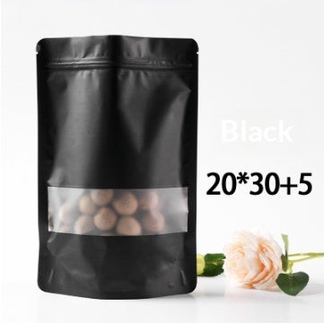 Black Zipper Bag Frosted Aluminized Ziplock Tea Bag