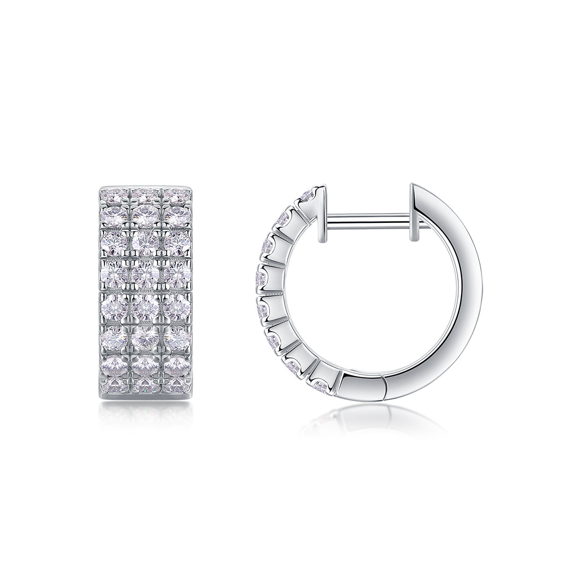 Top-quality Moissanite Luxury And Fashionable Light Luxury Jewelry Silver Stud Earrings S925 Silver Plated Platinum