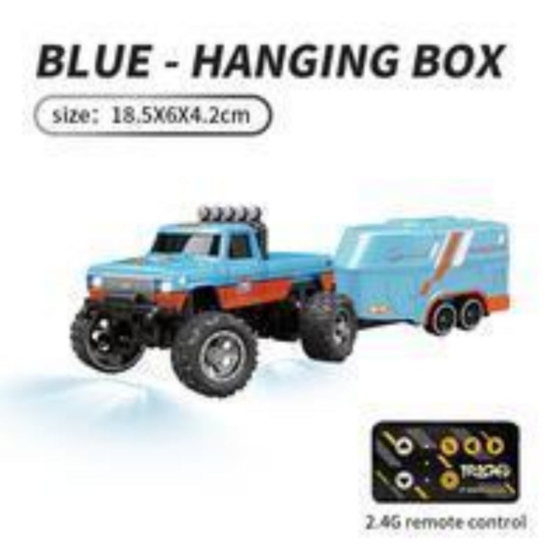1 In 64 Mini RC Buggy With Detachable Trailer Box With Controller Kids Best Toy Gift Outdoor Impact Resistant RC Toy Car
