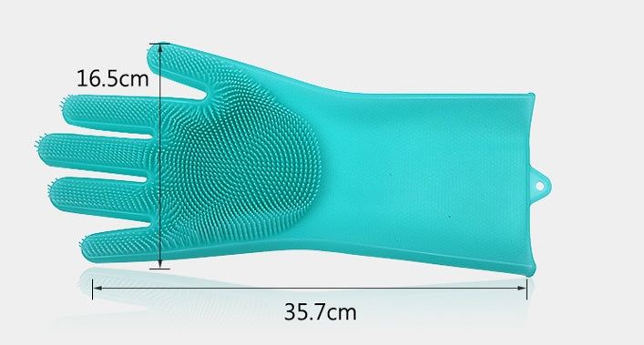 Silicone Heat-resistant Cleaning Brush Scrubbing Gloves