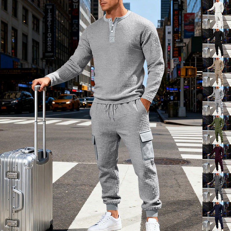 Men's Loose-Fit Retro Long-Sleeve Workwear Suit