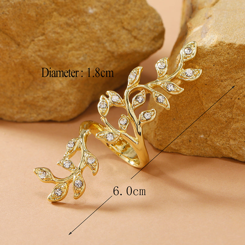 Simple And Cool Alloy Branch Finger Ring, European And American Fashion Retro Creative Design Exaggerated Ring