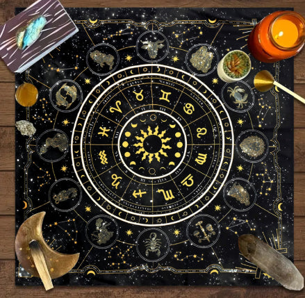 Tarot Tablecloth Board Game Decorative Cloth Have Your Power Mandala Moon Phase Floral Butterfly Tablecloth