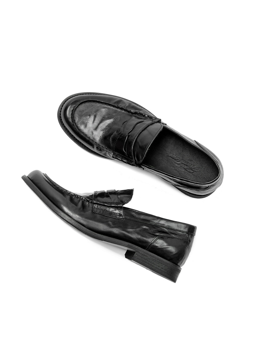 Leather Slip-on Loafers Genuine Leather Pleated Casual Shoes