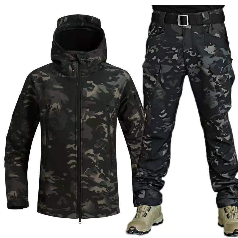 Outdoor Shark Skin Thermal Suit Special Forces Camouflage Brushed Thickened Jacket