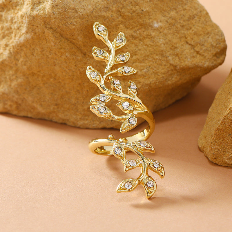 Simple And Cool Alloy Branch Finger Ring, European And American Fashion Retro Creative Design Exaggerated Ring