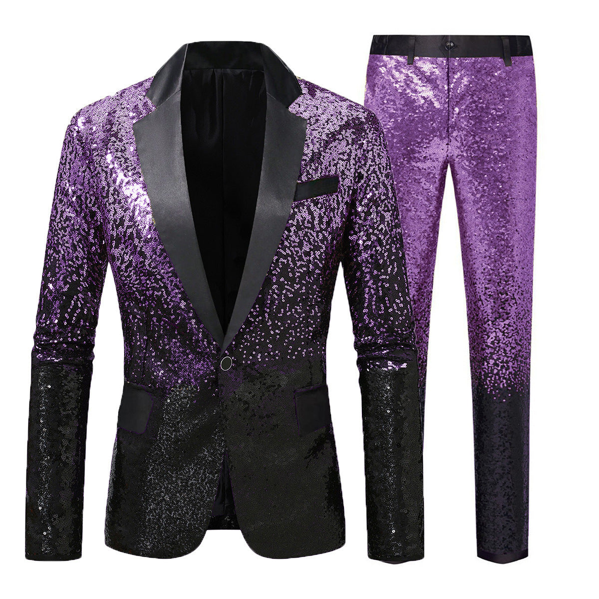 New Men's Gradient Sequin Suit