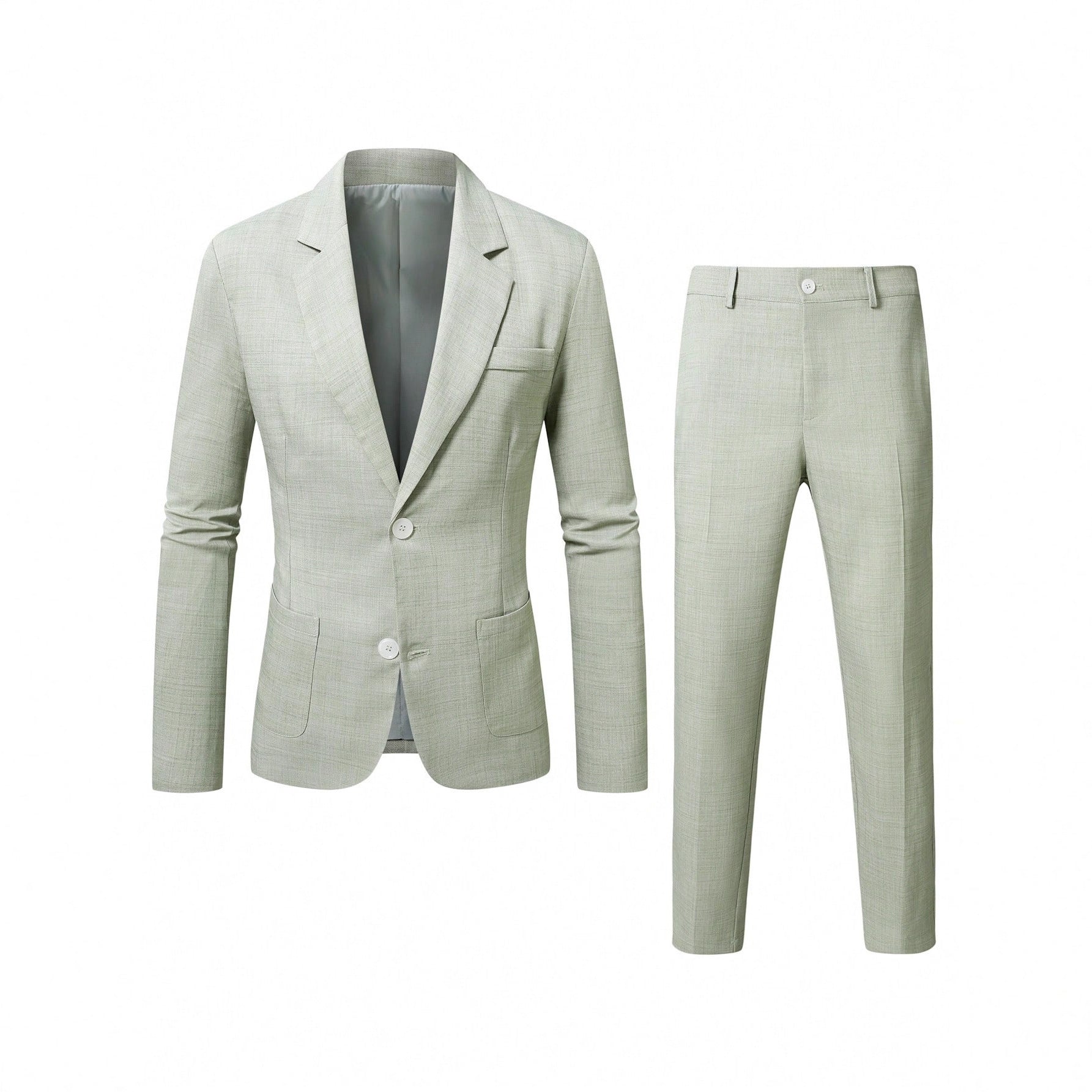 Mens Solid-Colored Business Suit Set