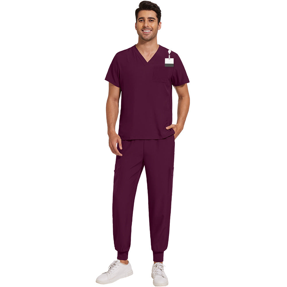 Men's V-neck Lightweight And Breathable Work Uniform