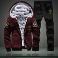 Plus-size Fleece-lined Thick Men's Casual Sport Two-piece Set