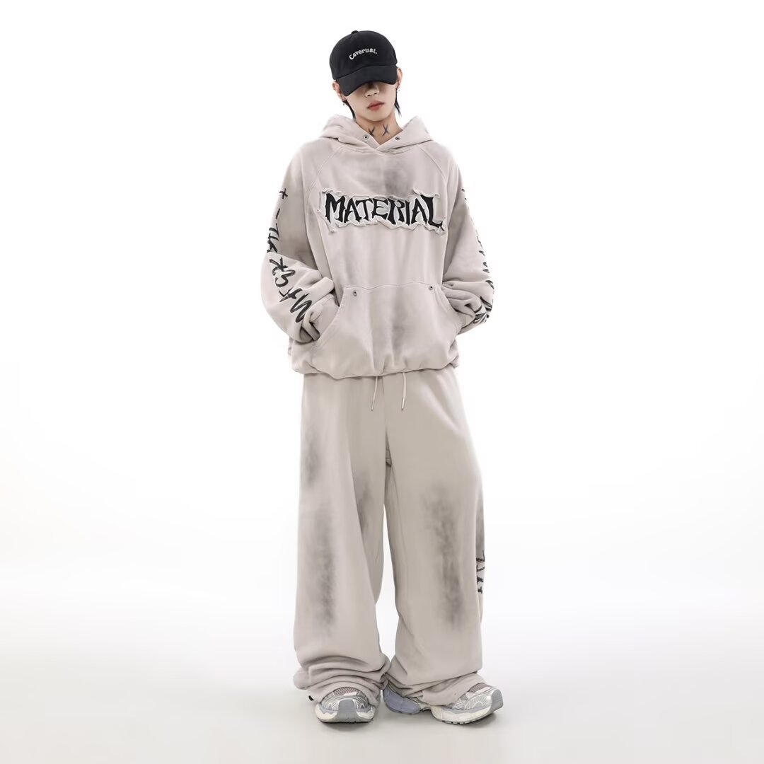 American Vintage Distressed Graffiti Hoodie