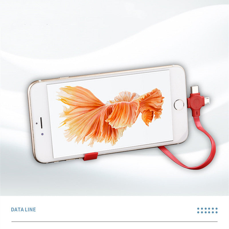 Macaron Telescopic Bracket Three-In-One Charging Cable