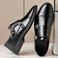 Large Size Soft Bottom Men's All-match Metal Slip-on Leather Shoes