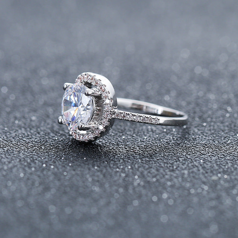 Aliexpress eBay Wedding Engagement Ring Factory wholesale zircon ring Nvjie paktong explosion of Europe