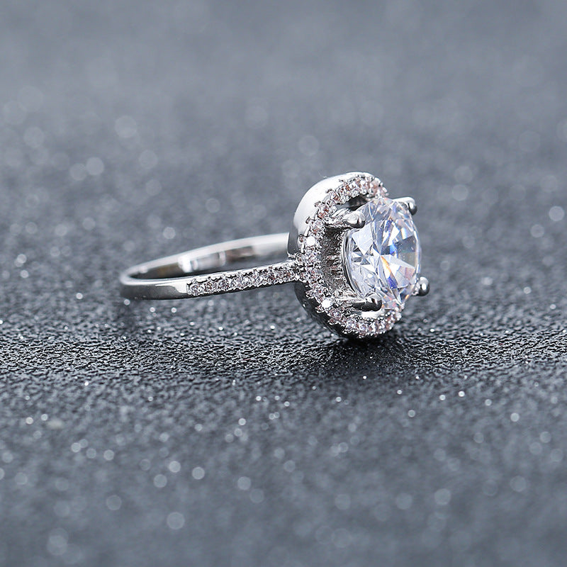 Aliexpress eBay Wedding Engagement Ring Factory wholesale zircon ring Nvjie paktong explosion of Europe