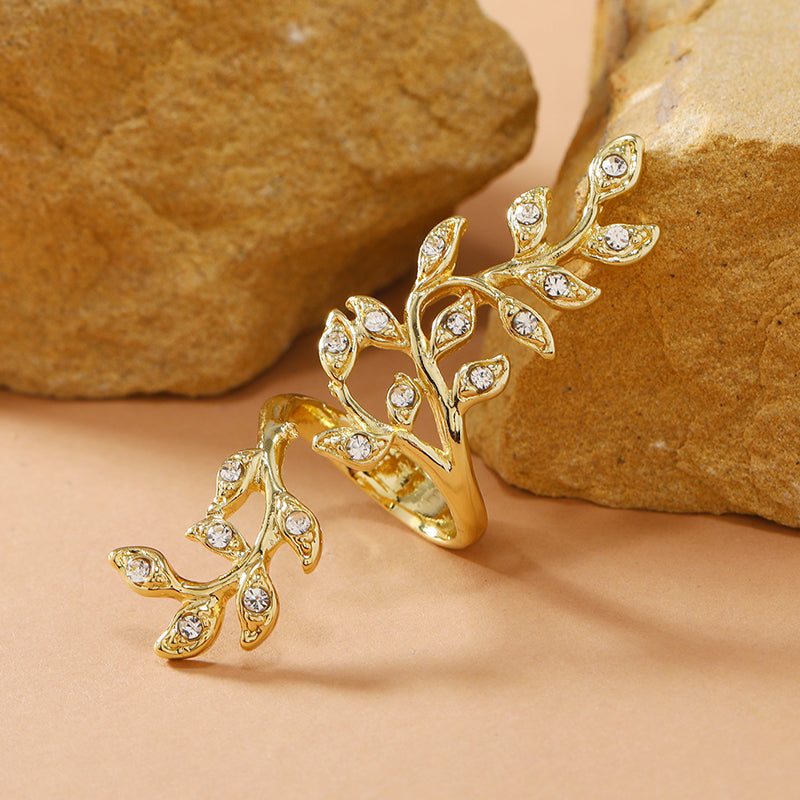 Simple And Cool Alloy Branch Finger Ring, European And American Fashion Retro Creative Design Exaggerated Ring