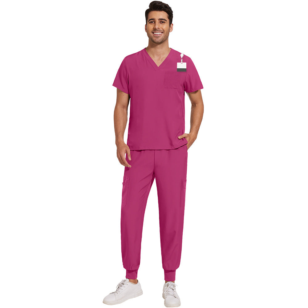 Men's V-neck Lightweight And Breathable Work Uniform