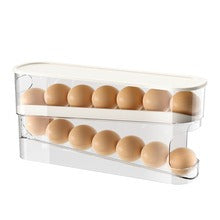 Home Use Slide-Out Egg Tray Refrigerator Side Door Automatic Egg Dispenser Kitchen Countertop Egg Storage Container With Anti-Break Design