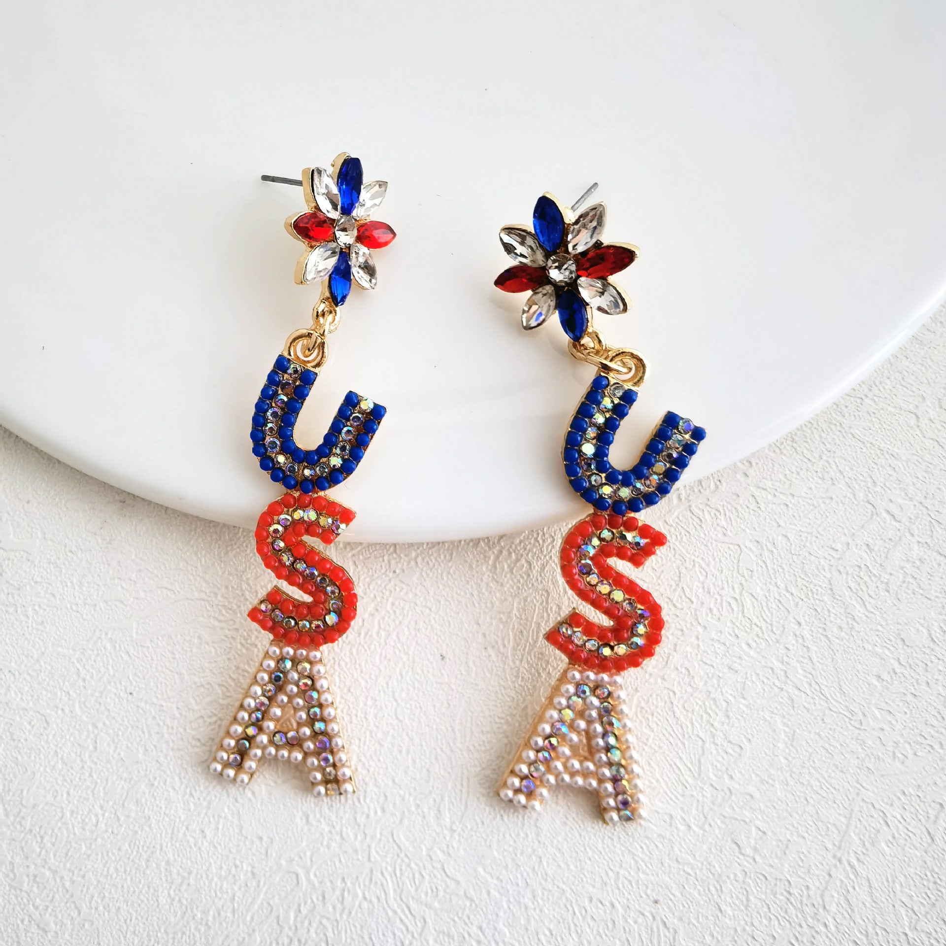 Womens Creative Alloy Letter Earrings With A Personalized Style