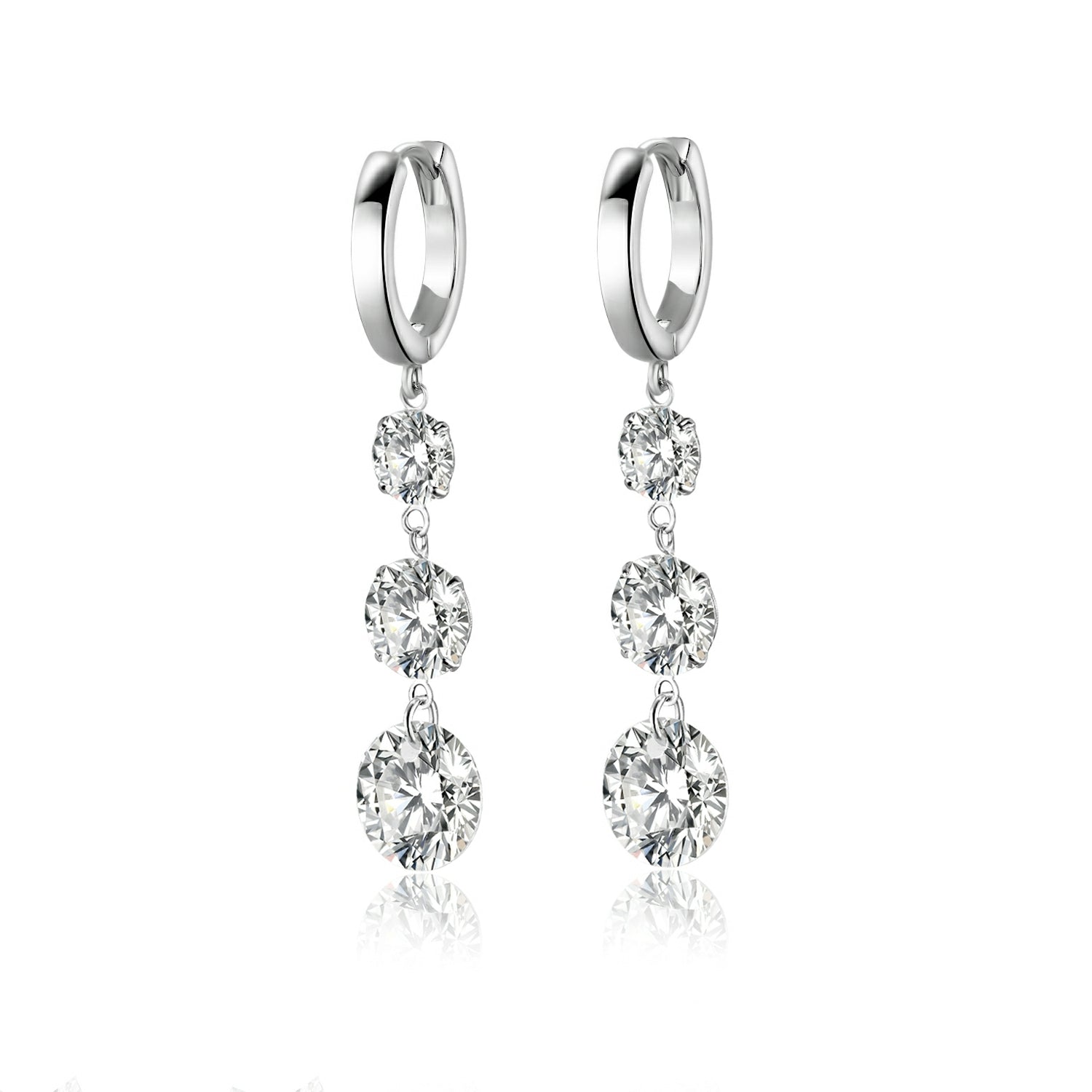 Top-quality Moissanite Luxury And Fashionable Light Luxury Jewelry Silver Stud Earrings S925 Silver Plated Platinum