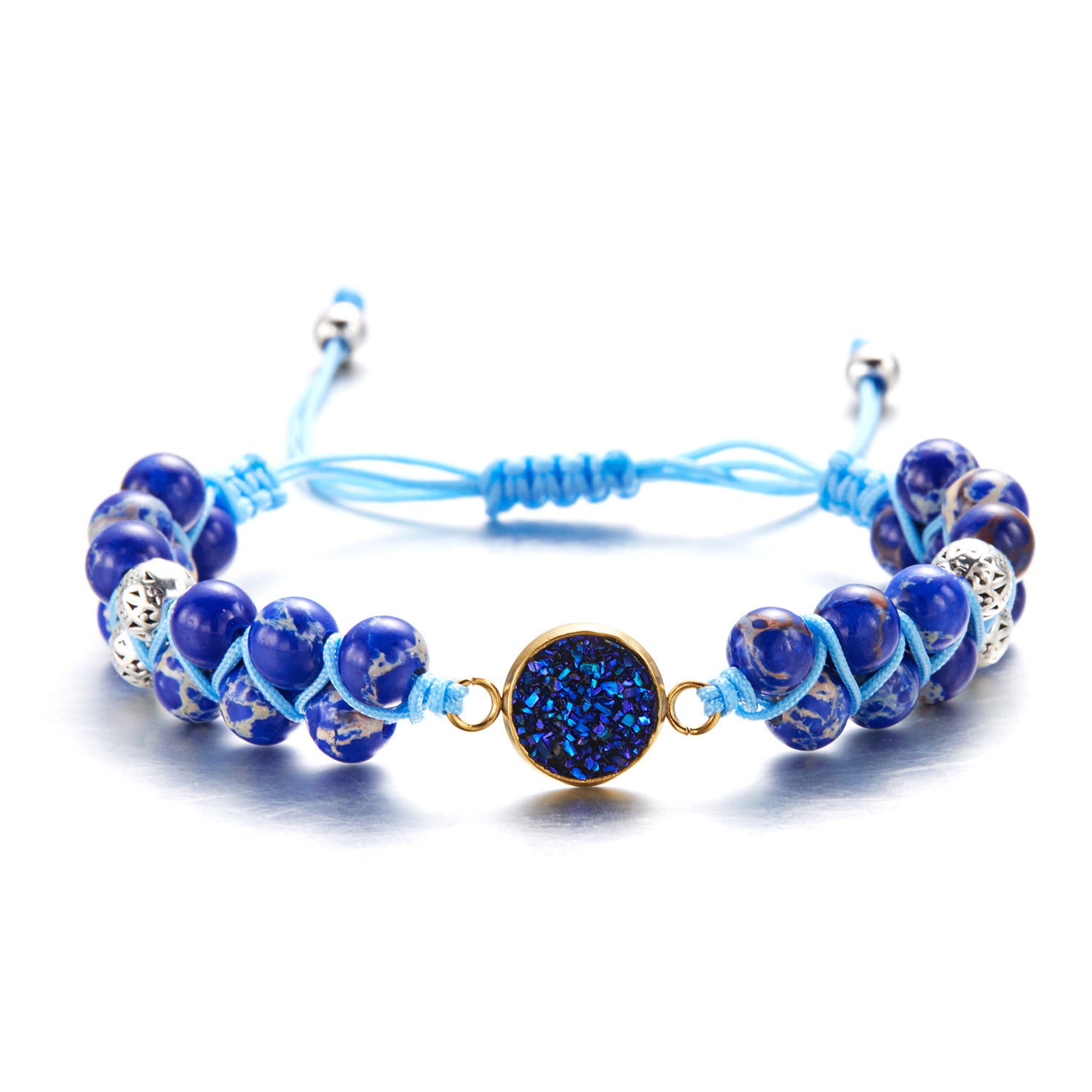 Heavy-duty Retro Creatively Designed Natural Stone Handwoven Bracelet