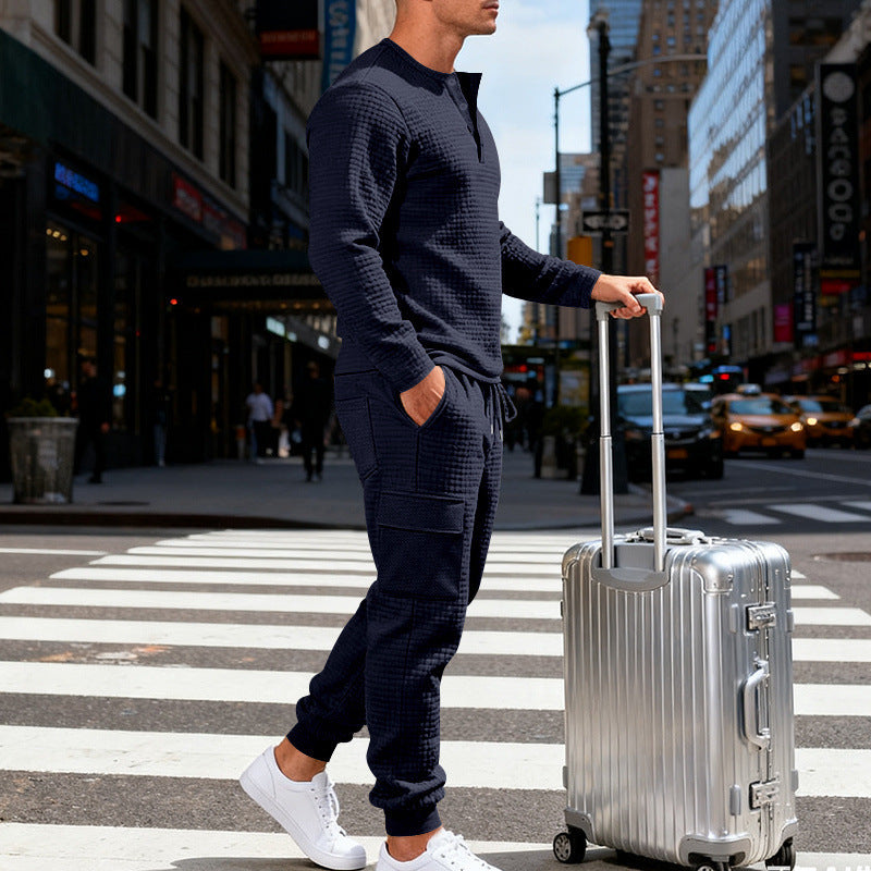 Men's Loose-Fit Retro Long-Sleeve Workwear Suit