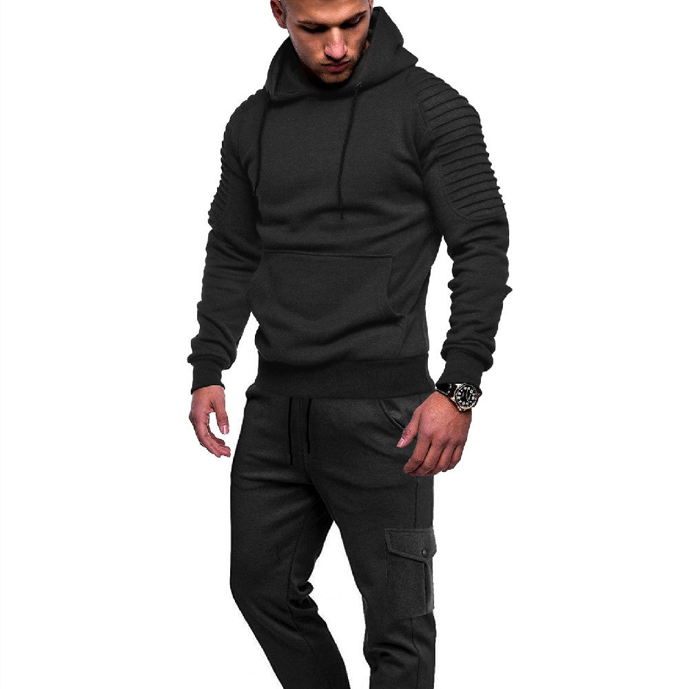 Men's Pullover Wrinkle-Resistant Casual Sweatsuit