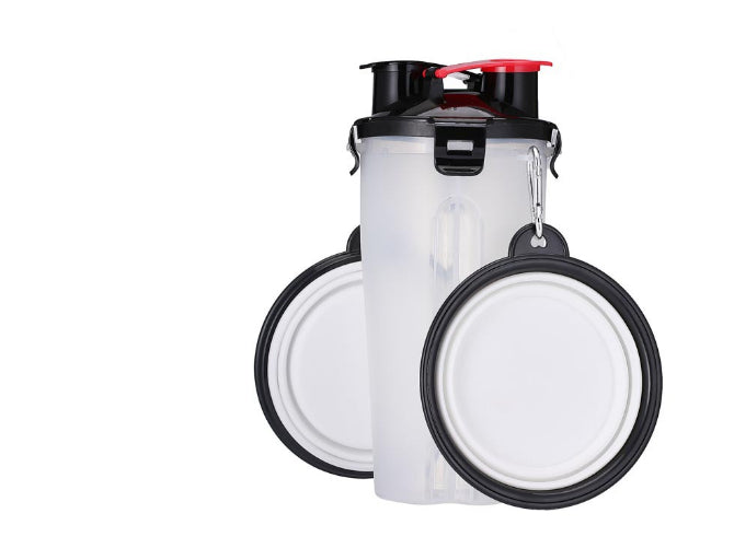 2 In 1Pet Water Bottle Dispenser Travel Portable Dog Cat Drinking Silicone Bowl