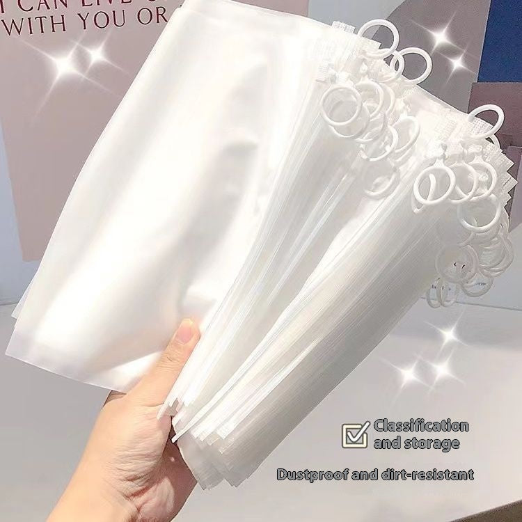 Pull Ring Storage Frosted Transparent Large Capacity Ziplock Travel Portable Waterproof Dormitory Mask Buggy Bag